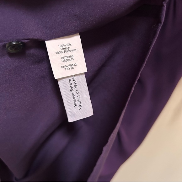 Madewell ~ Purple Silk 3/4 Sleeve Shift Mini Dress in size 0 - Picture 10 of 15